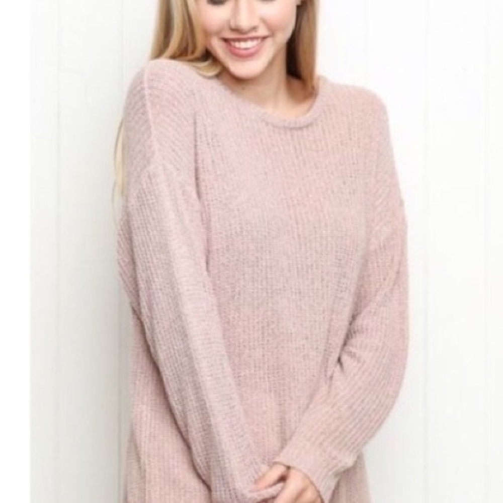 Brandy Melville Pink Crewneck Sweater